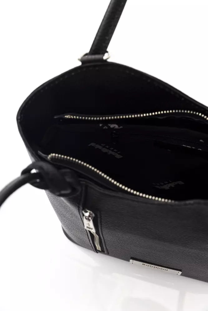 Black Leather Women Shoulder Bag