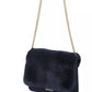 Chic Calfskin Crossbody with Eco-Fur Accent