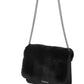 Chic Calfskin Shoulder Bag with Eco-Fur