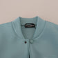 Elegant Light Blue Bomber Jacket