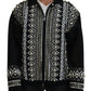 Elegant Patterned Bomber Jacket with Pearl Details