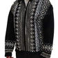 Elegant Patterned Bomber Jacket with Pearl Details