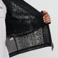 Elegant Patterned Bomber Jacket with Pearl Details