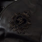 Elegant Black Leather Bomber Jacket