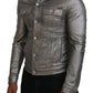 Elegant Gray Collared Jacket