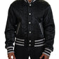 Sleek Black Bomber Jacket