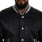 Sleek Black Bomber Jacket