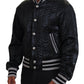 Sleek Black Bomber Jacket