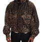 Elegant Leopard Print Hooded Jacket
