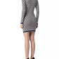 Sleek Turtleneck Logo Motif Dress