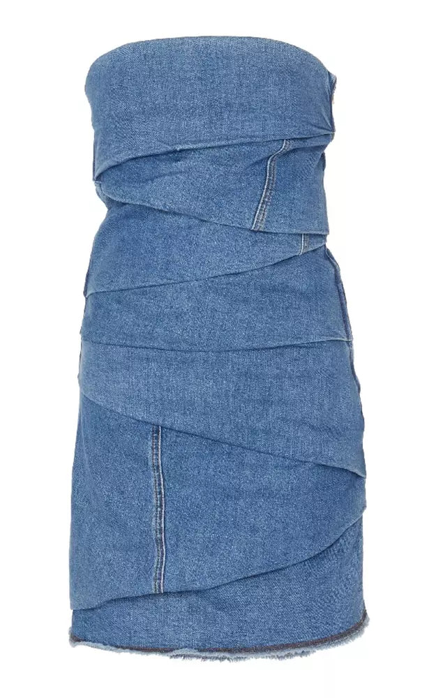 Elegant Denim Sheath Dress with Cotton Lining