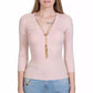 Chic Pink Lyocell Sweater for Elegant Evenings