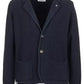 Elegant Dark Blue Cotton Sports Jacket