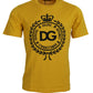 Elegant Dark Yellow Cotton T-Shirt