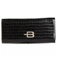 Chic Calfskin Pochette with Python Print Detail