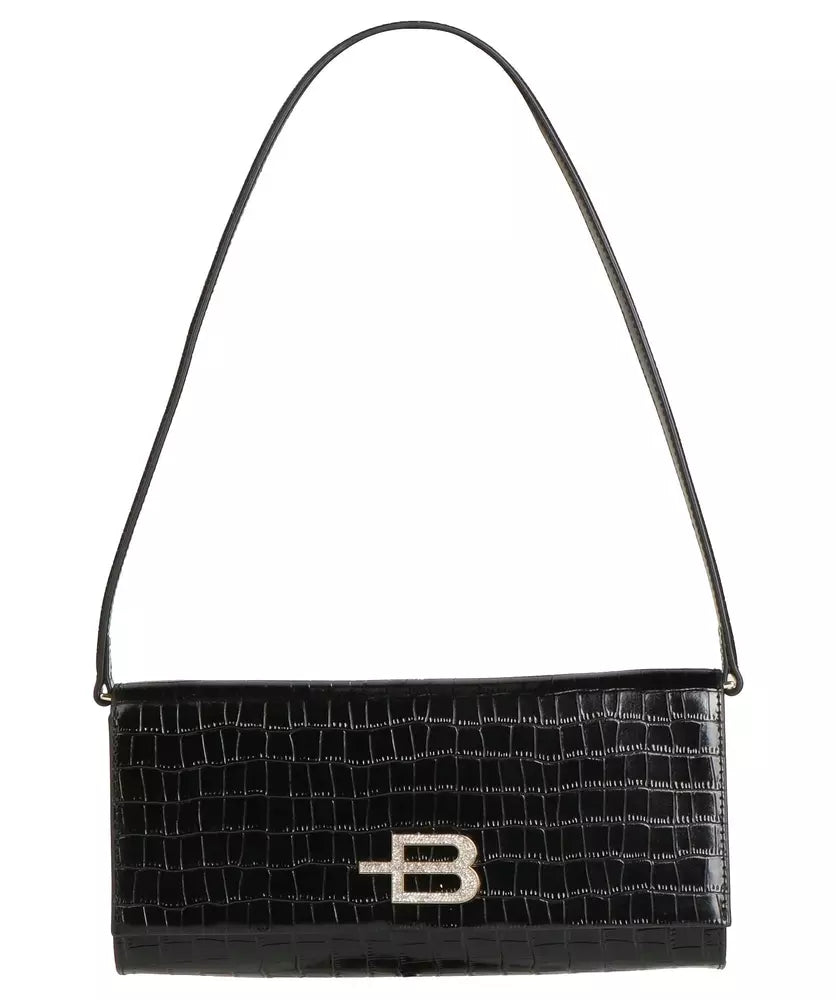 Chic Calfskin Pochette with Python Print Detail