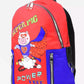 Elegant Red Nylon Backpack with Leather Details