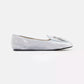 Elegant Silver Velvet Flats with Tassel Detail
