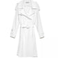 Chic Double-Breasted White Trench Coat