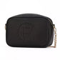 Elegant Black Faux Leather Shoulder Bag
