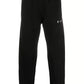 Sleek Black Cotton Logo Pants