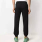 Sleek Black Cotton Logo Pants
