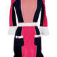 Elegant Long-Sleeve Geometric Turtleneck Dress