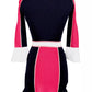 Elegant Long-Sleeve Geometric Turtleneck Dress