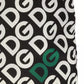 Black Patterned Leather-Trim Shopper Bag