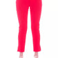 Chic Pink Crepe Trousers with Side Chain Detail