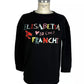 Chic Black Cotton Sweatshirt with Front Print