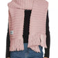Elegant Long Knit Fringed Scarf in Blush Pink