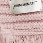 Elegant Long Knit Fringed Scarf in Blush Pink