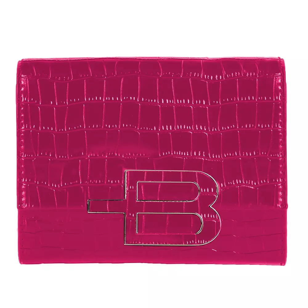 Elegant Fuchsia Python Print Shoulder Bag