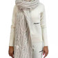 Thick Woven Knit Designer Scarf in White