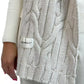 Thick Woven Knit Designer Scarf in White