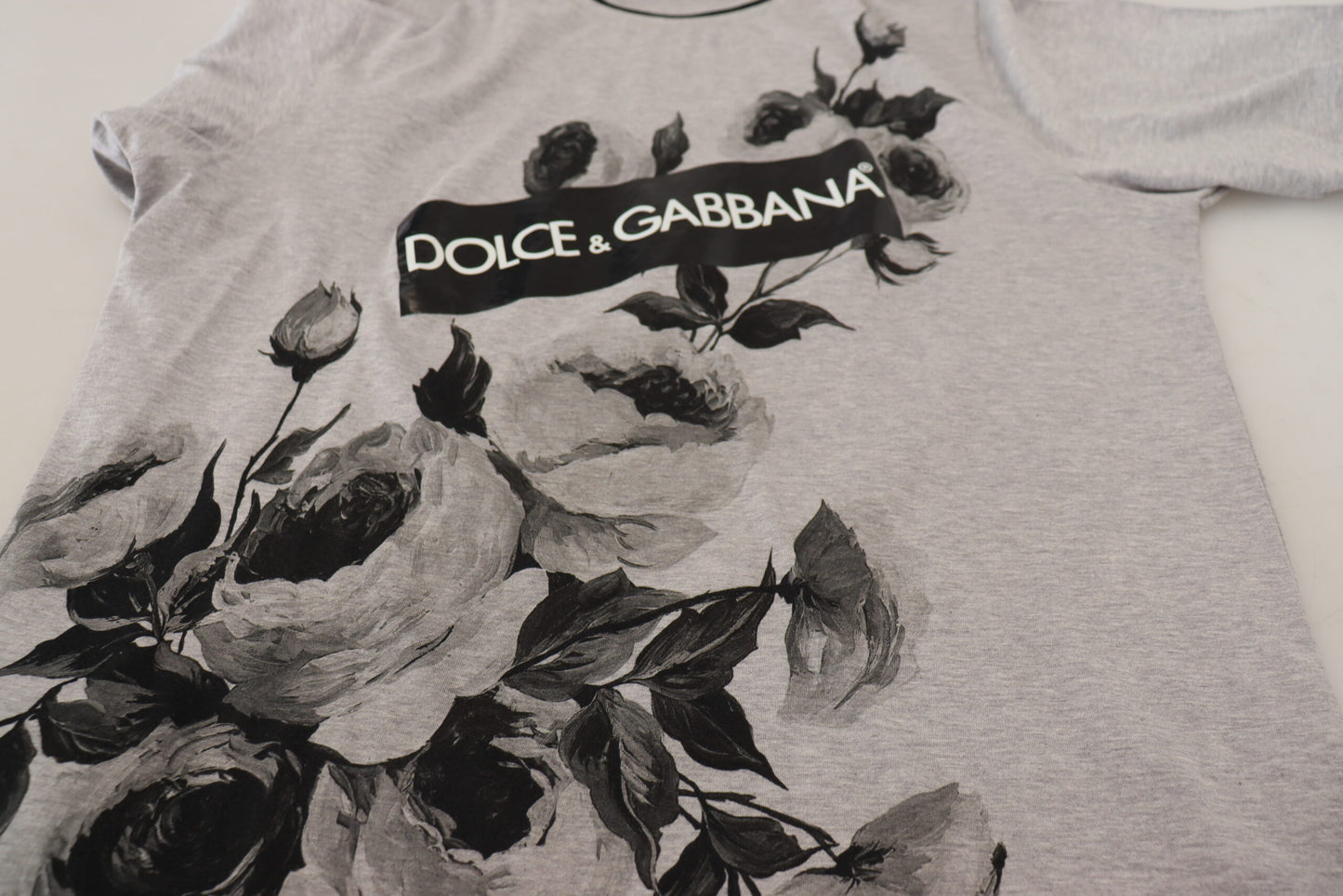 Elegant Floral Crew Neck Cotton Tee