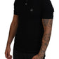 Elegant Crown Embroidered Black Polo