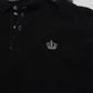 Elegant Crown Embroidered Black Polo