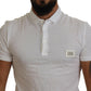 Exquisite White Cotton Polo T-Shirt
