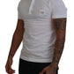 Exquisite White Cotton Polo T-Shirt