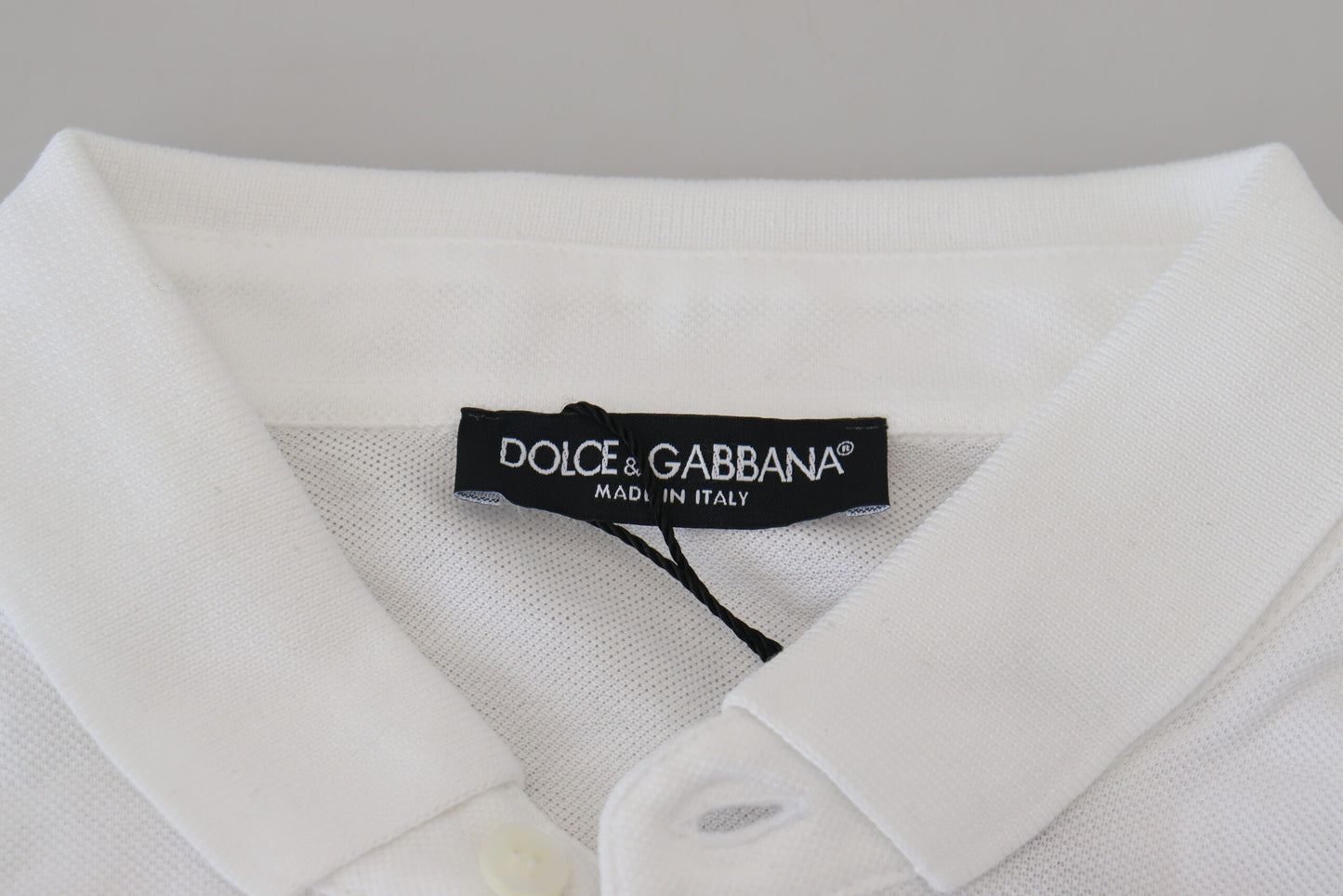 Exquisite White Cotton Polo T-Shirt