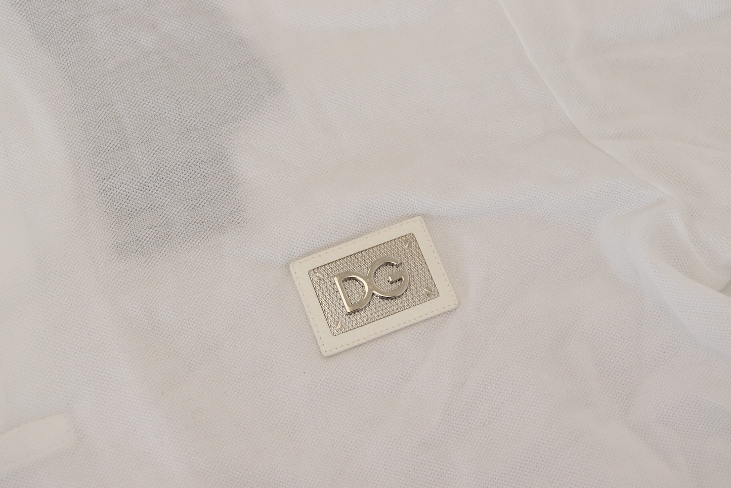 Exquisite White Cotton Polo T-Shirt