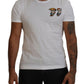 Elegant White Cotton Tee with #DGFamily Logo