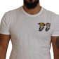 Elegant White Cotton Tee with #DGFamily Logo