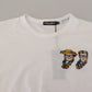 Elegant White Cotton Tee with #DGFamily Logo