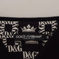 Elegant Black Crown Print Polo Tee