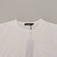 Elegant White Crew Neck Cotton Tee