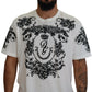 Elegant White Crew Neck Cotton Tee