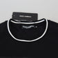Elegant Black Crew Neck Tee with Logo
